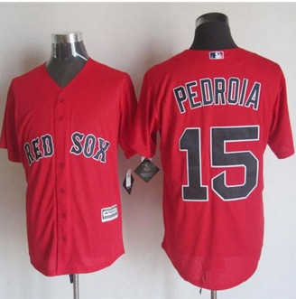 Boston Red Sox #15 Dustin Pedroia Red New Cool Base Stitched Baseball Jersey
