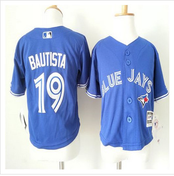 Toddler Toronto Blue Jays #19 Jose Bautista Blue Cool Base Stitched Baseball Jersey