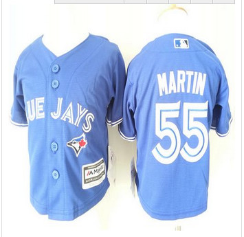 Toddler Toronto Blue Jays #55 Russell Martin Blue Cool Base Stitched Baseball Jersey