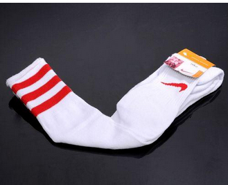 Nike Soccer Football Sock White & Red Stripe