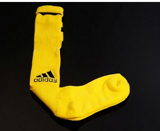 Adidas Soccer Football Sock Yellow & Black Font