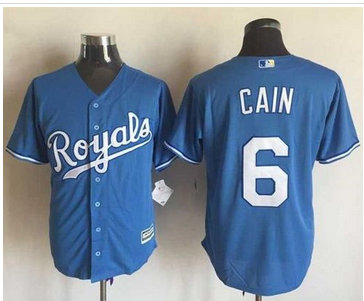 Kansas City Royals #6 Lorenzo Cain Light Blue Alternate 1 New Cool Base Stitched MLB Jersey Kansas City Royals #6 Lorenzo Cain Light Blue Alternate 1 New Cool Base Stitched MLB Jersey