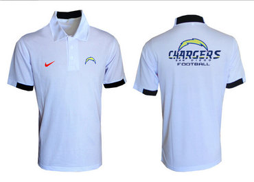 San Diego Chargers White Team Issue Performance Polo