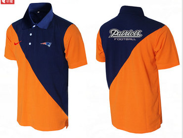 Nike NFL New England Patriots orange &Blue Team Issue Performance Polo