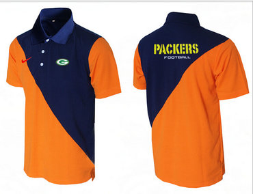 Nike NFL Green Bay Packers orange &Blue Team Issue Performance Polo