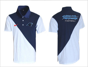 Nike NFL Carolina Panthers White& blue Team Issue Performance Polo