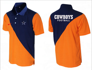 Nike NFL Dallas Cowboys orange &Blue Team Issue Performance Polo
