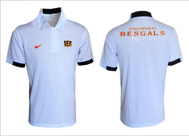 Nike NFL Cincinnati Bengals  White Team Issue Performance Polo