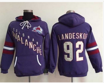 Women Colorado Avalanche #92 Gabriel Landeskog Purple Old Time Heidi NHL Hoodie