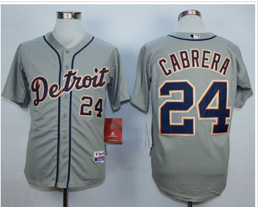 Detroit Tigers #24 Miguel Cabrera Grey Stitched Baseball Jersey