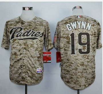 San Diego Padres #19 Tony Gwynn Camo Alternate 2 Cool Base Stitched Baseball Jersey