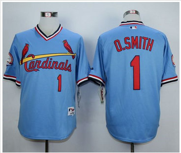 St. Louis Cardinals #1 Ozzie Smith Blue 1982 Turn Back The Clock Stitched Baseball Jersey