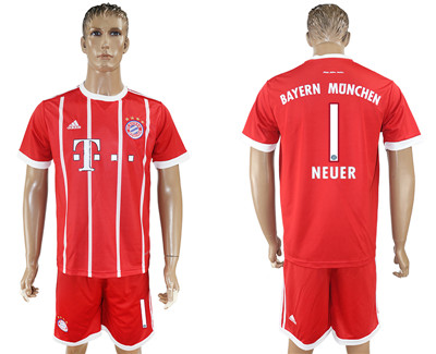 2017-18 Bayern Munich 1 NEUER Home Soccer Jersey