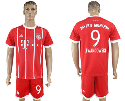 2017-18 Bayern Munich 9 LEWANDOWSKI Home Soccer Jersey