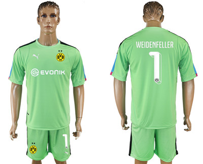 2017-18 Dortmund 1 WEIDENFELLER Green Goalkeeper Soccer Jersey