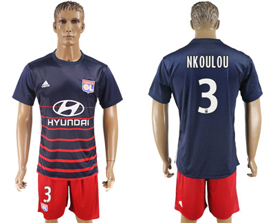2017-18 Lyon 3 NKOULOU Away Soccer Jersey