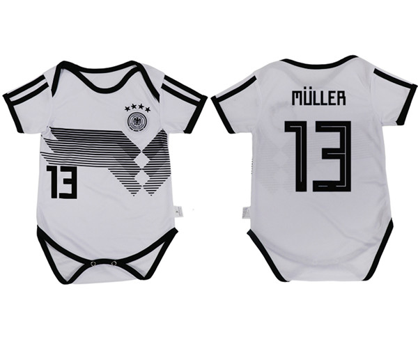 2018 World Cup Germany #13 Muller White Home Baby Soccer Country Jersey