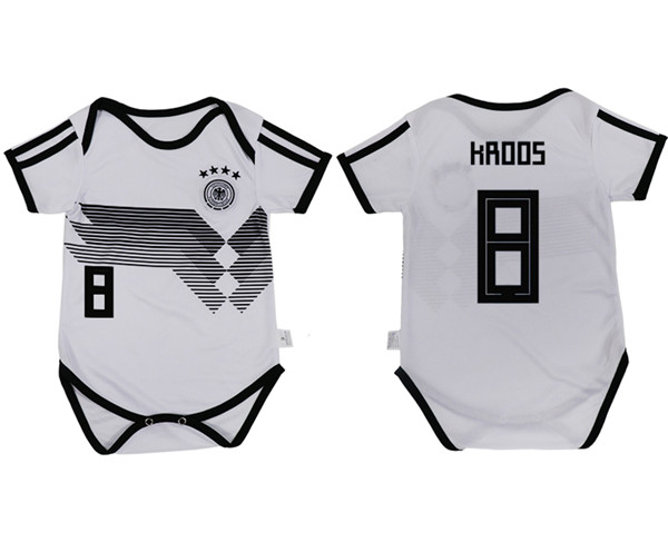 2018 World Cup Germany #8 Kroos White Home Baby Soccer Country Jersey