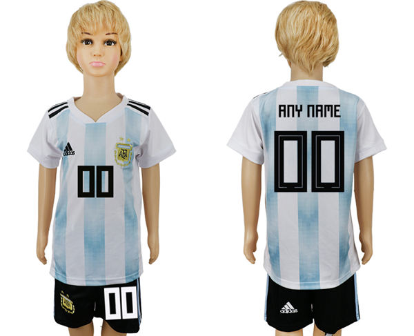 2018 World Cup Kid Argentina Home Customized Soccer Country Jersey