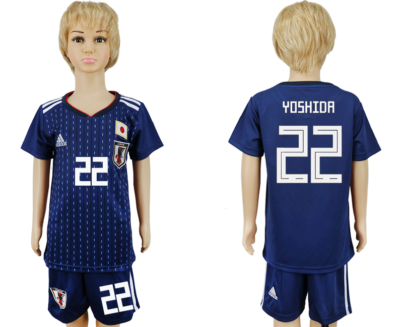 2018 World Cup Kid Japan #22 Yoshida Home Soccer Country Jersey