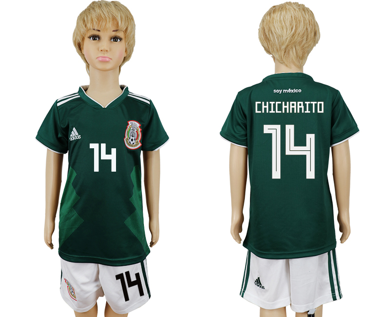 2018 World Cup Kid Mexico #14 Chicharito Home Soccer Country Jersey 2018 World Cup Kid Mexico #14 Chicharito Home Soccer Country Jersey