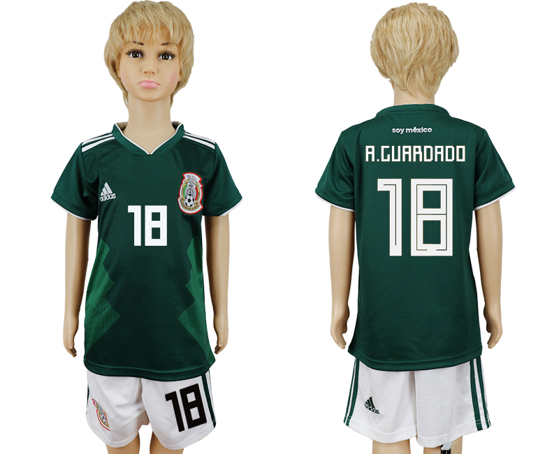 2018 World Cup Kid Mexico #18 A.Guardado Home Soccer Country Jersey 2018 World Cup Kid Mexico #18 A.Guardado Home Soccer Country Jersey