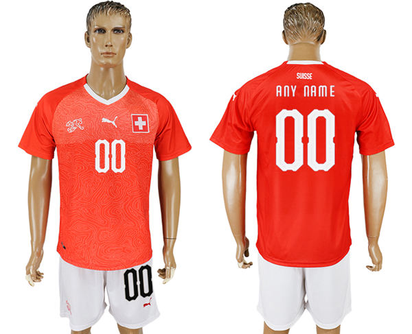 2018 World Cup Men  Switzerland  Red Home Customized Soccer Country Jersey