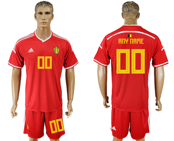 2018 World Cup Men Belgium  Deep Red Home Customized Soccer Country Jersey