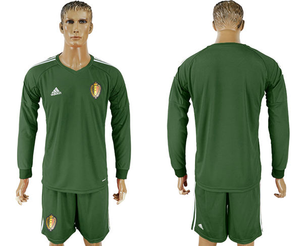 2018 World Cup Men Belgium Dack Green Home Long Sleeves Soccer Country Jersey 2018 World Cup Men Belgium Dack Green Home Long Sleeves Soccer Country Jersey