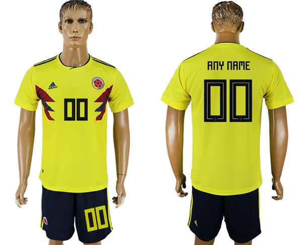 2018 World Cup Men Colombia Home Customized Soccer Country Jersey