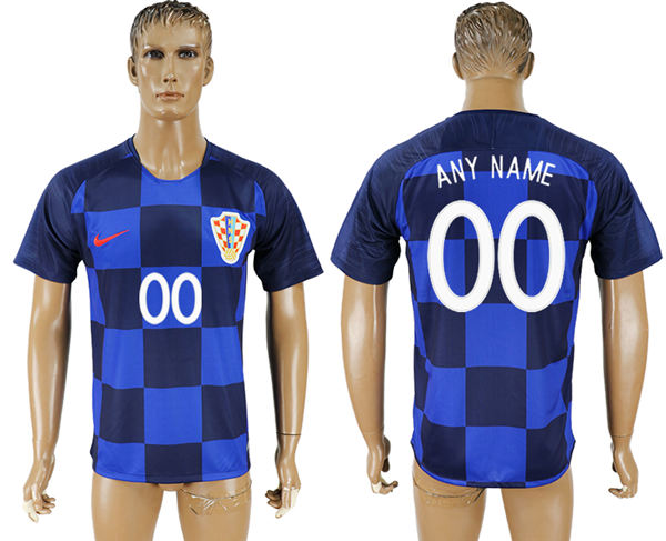 2018 World Cup Men Croatia Blank Away Customized Soccer Country Jersey