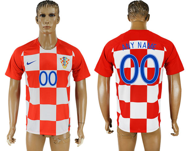 2018 World Cup Men Croatia Home Customized Soccer Country Jersey