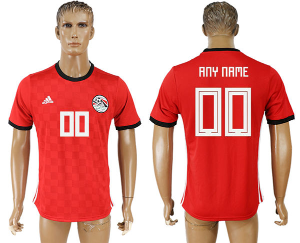 2018 World Cup Men Egypt Blank Red Home Customized Soccer Country Jersey