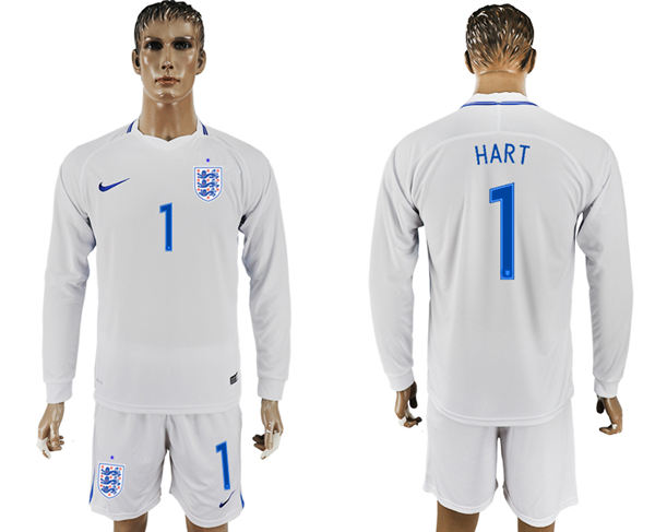 2018 World Cup Men England #1 Hart Home Long Sleeves Soccer Country Jersey 2018 World Cup Men England #1 Hart Home Long Sleeves Soccer Country Jersey