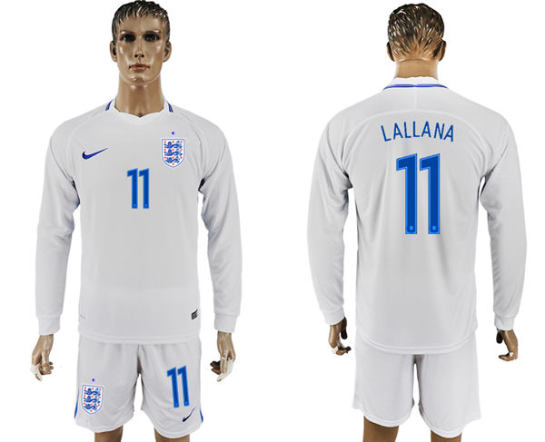 2018 World Cup Men England #11 Lallana Home Long Sleeves Soccer Country Jersey 2018 World Cup Men England #11 Lallana Home Long Sleeves Soccer Country Jersey
