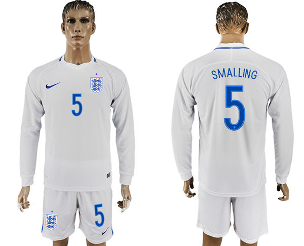 2018 World Cup Men England #5 Smalling Home Long Sleeves Soccer Country Jersey