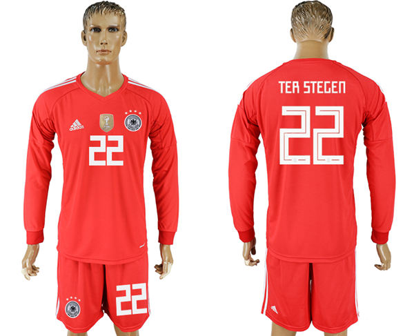 2018 World Cup Men Germany #22 Ter Stegen Home Long Sleeves Soccer Country Jersey