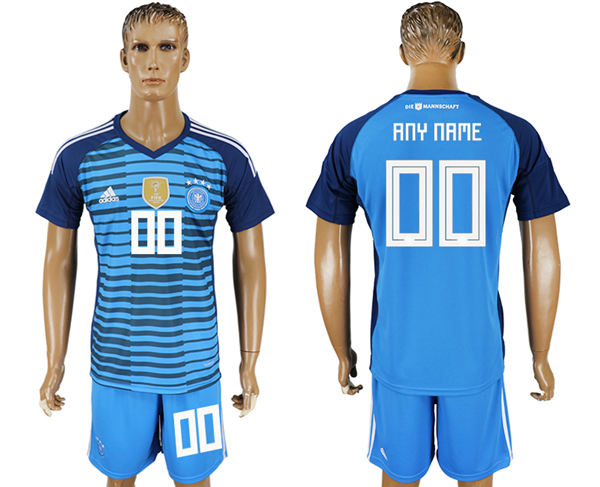 2018 World Cup Men Germany Blue  Home Customized Soccer Country Jersey