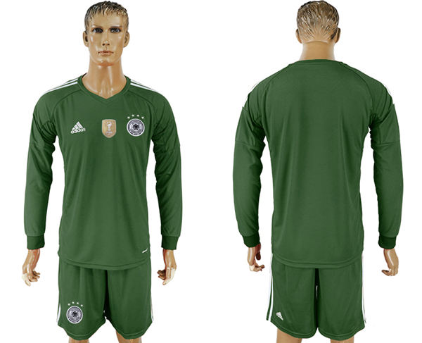 2018 World Cup Men Germany Dack Green Home Long Sleeves Soccer Country Jersey