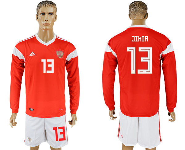 2018 World Cup Men Russia #13 Jikia Red Home Long Sleeves Soccer Country Jersey