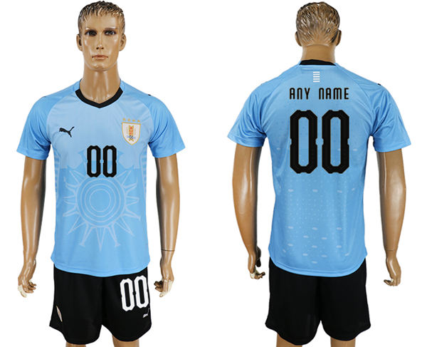 2018 World Cup Men Uruguay Blue Home Customized Soccer Country Jersey