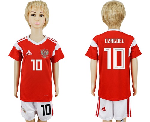 2018 World Cup Russia #10 Dzagoev Home Kid Soccer Country Jersey