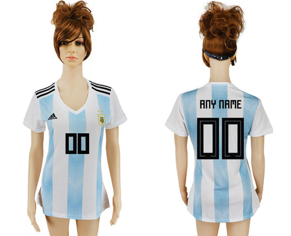 2018 World Cup Women's Argentina Home CustomizedSoccer Country Jersey