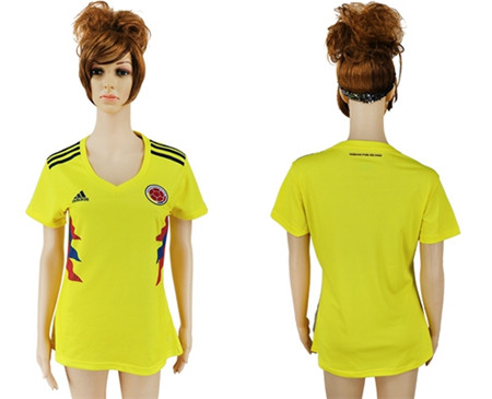 2018 World Cup Women's Colombia Blank Home Soccer Country Jersey