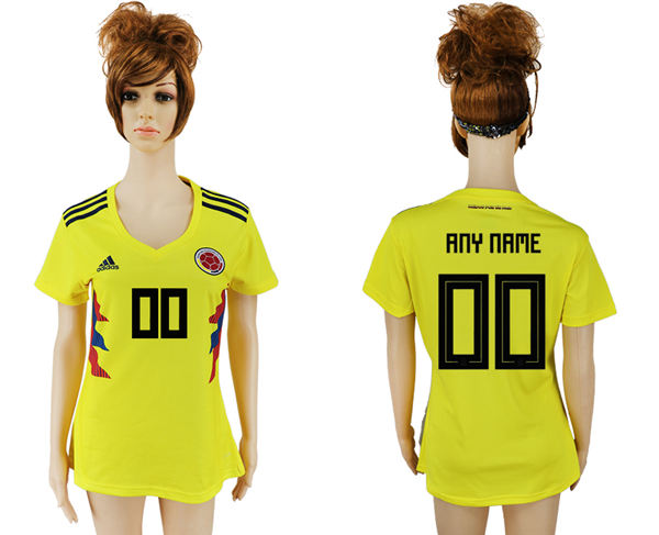 2018 World Cup Women's Colombia Home CustomizedSoccer Country Jersey