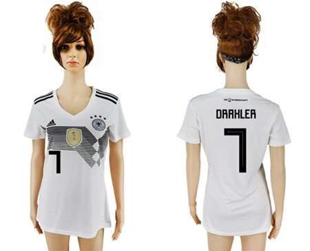 2018 World Cup Women's Germany #7 Drakler White Home Soccer Country Jersey