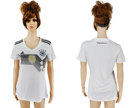 2018 World Cup Women's Germany Blank White Home Soccer Country Jersey