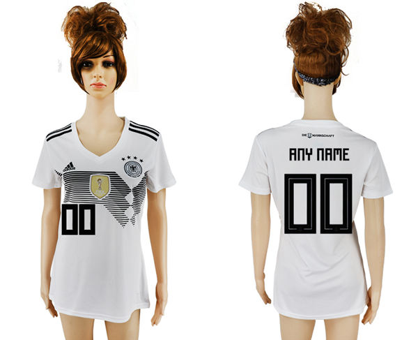 2018 World Cup Women's Germany Home Customized Soccer Country Jersey