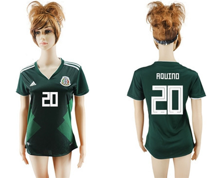 2018 World Cup Women's Mexico #20 Aquino Home Soccer Country Jersey