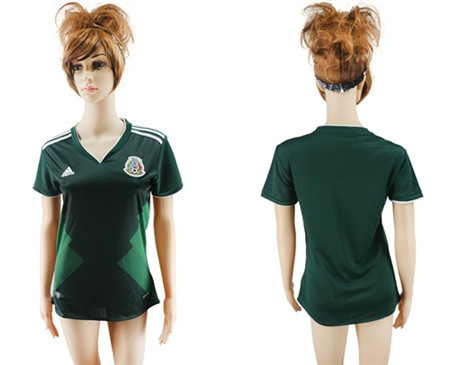 2018 World Cup Women's Mexico Blank Home Soccer Country Jersey